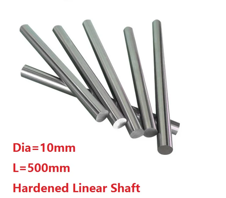 50pcs/lot Dia 10mm shaft 500mm long Chromed plated linear shaft hardened shaft rod bar rail guide for 3d printer cnc parts