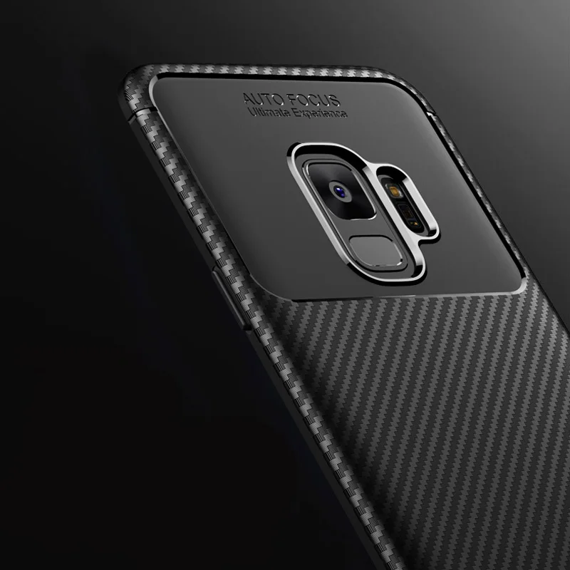 For Samsung Galaxy S10 Plus G975F Case Carbon Fiber Grain Shockproof Silicon TPU Back Cover Matte Phone Case for Samsung S10Plus