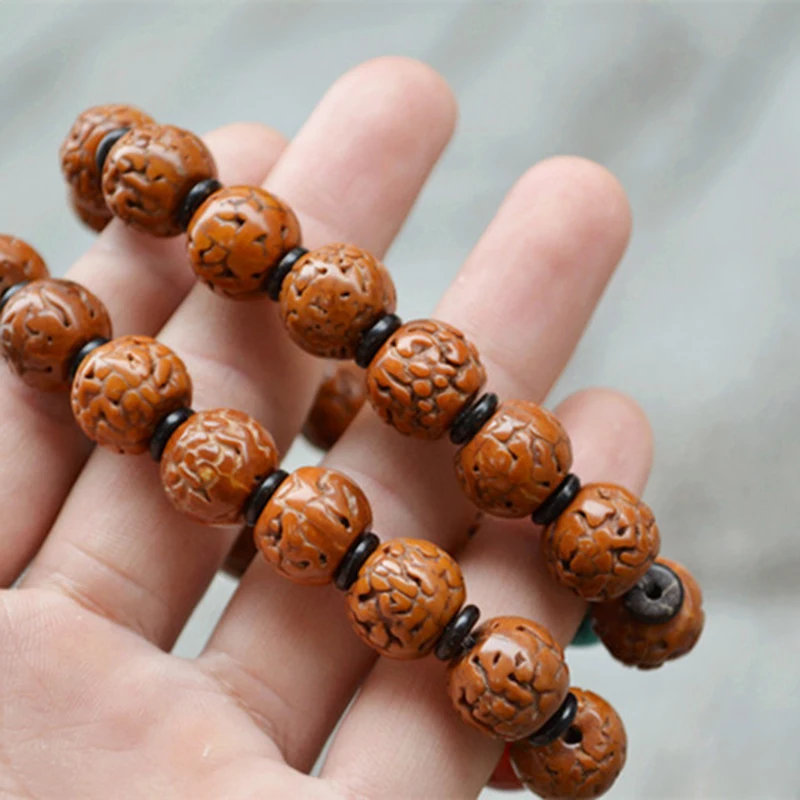 JoursNeige KingKong Bodhi Bracelets Beads Round Bodhi Buddha Prayer Wood Japa Mala Lucky for Women Men Hand String