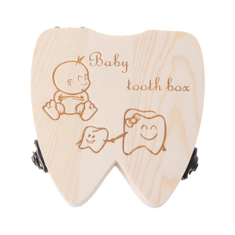 For Commemorating memoryBaby Tooth Box Wooden Milk Teeth Storage Boys Girls Save Souvenir Case