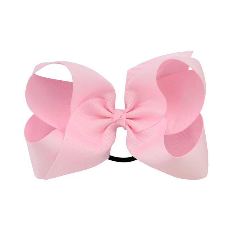 6 Inch Solid Color Hair Bows Hair Ties Boutique Elastic Hair Bands Kids Scrunchies Rubber Ponytail Holder Girls Hair Accessories