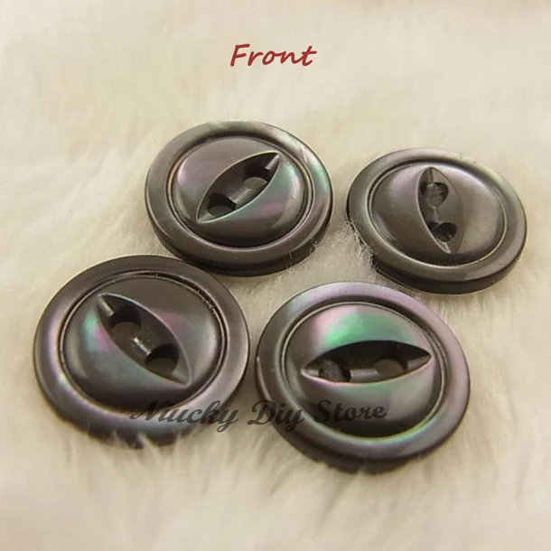 11.5mm 2 holes fish eyes Trocas Baked Gray Shell Buttons Real Shell Button wholesale