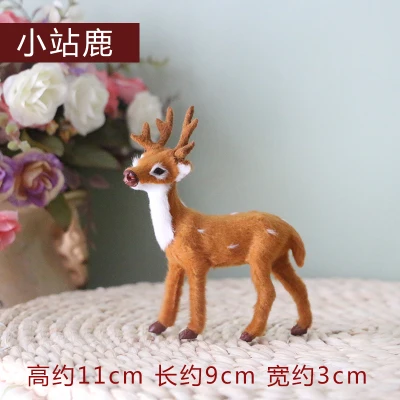 

mini simulation deer toy polyethylene & furs standing deer model gift about 11x9x3cm 1106