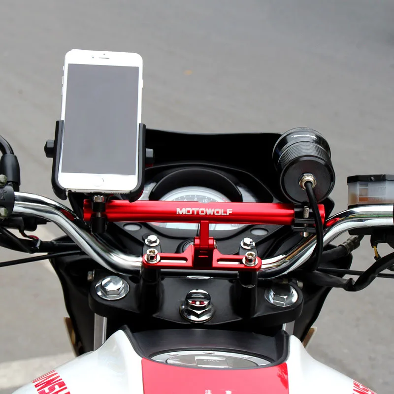 2018 2019 Car Styling MOTOWOLF Motorcycle Modified Phone Holder Bracket Mount AL 180 Horizontal rotation Cool styling