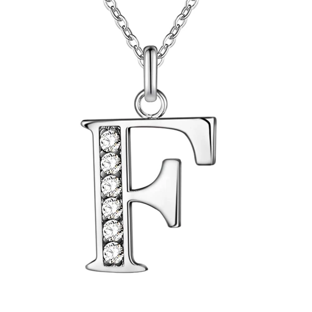 Letter F bling zircon silver plated Necklace New Sale silver necklaces & pendants /HCCDQKOC DTFQSXJU