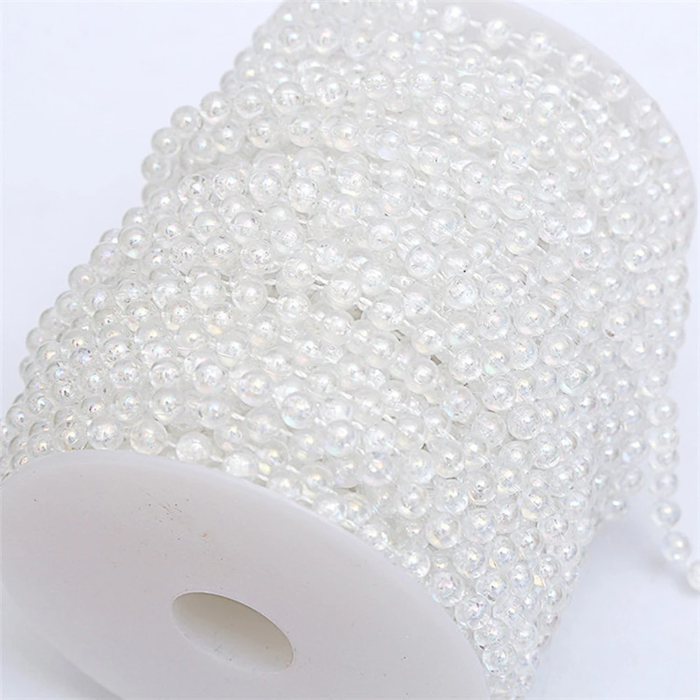 5M/lot Imitation Pearl Beads Line Chain Trim pearls for crafts DIY Wedding Bride Bouquet Decoration Jewelry Findings Accessories