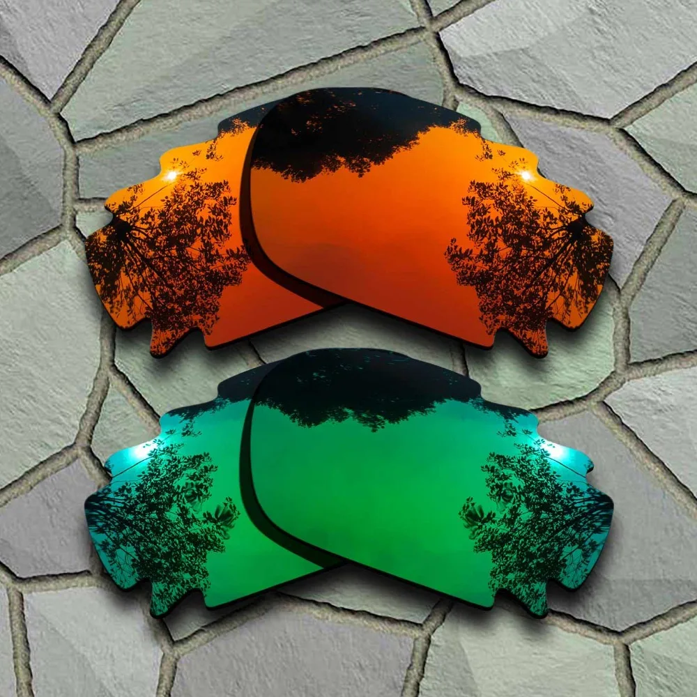 

Red Orange&Jade Green Sunglasses Polarized Replacement Lenses for Oakley Jawbone Vented