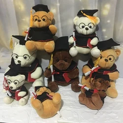 1pc 18cm Cute Graduate Dr. Bear Plush Toy Stuffed kawaii Toys for Kid Funny Graduation Gift for baby Home Decorate