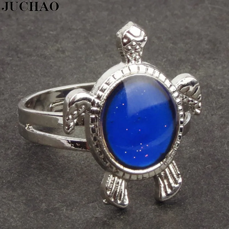 

JUCHAO Vintage Color Change Mood Ring Sea Turtle Emotion Feeling Changeable Ring Temperature Control Color Rings For Women