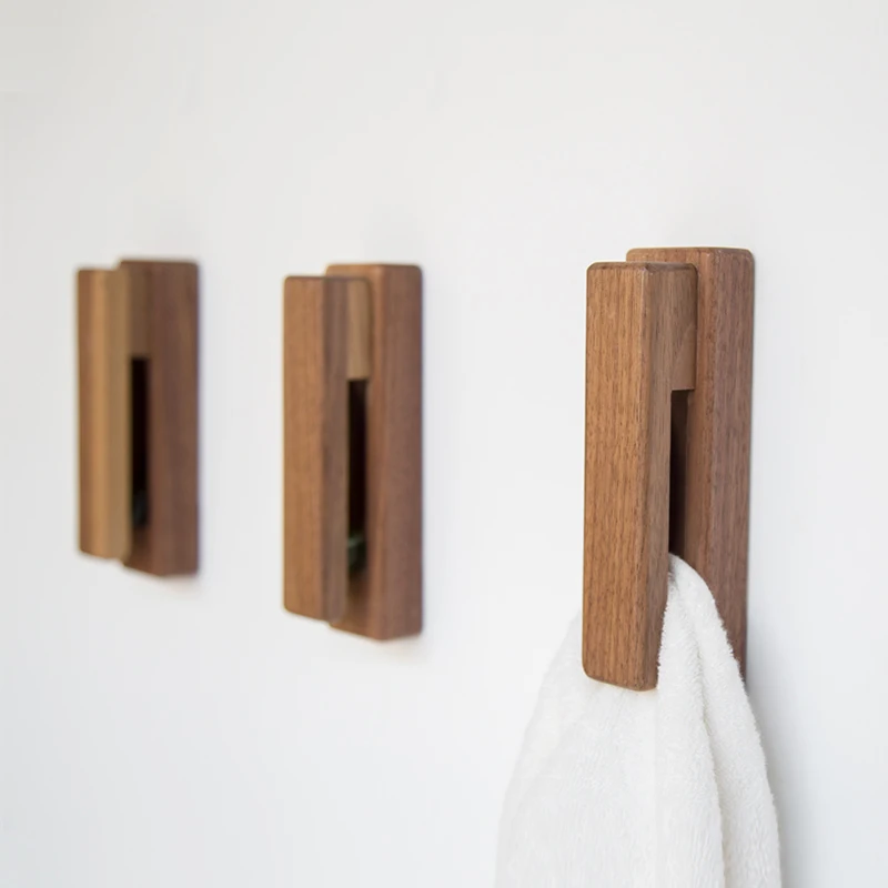 Natural Wooden towel Hooks Wall Mounted Vintage Single Organizer Hangers, Handmade Craft towel holder Rack