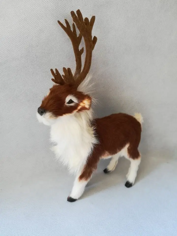 

plastic&furs reindeer about 22x27cm model real life toy deer prop.home decoration Xmas gift b0585