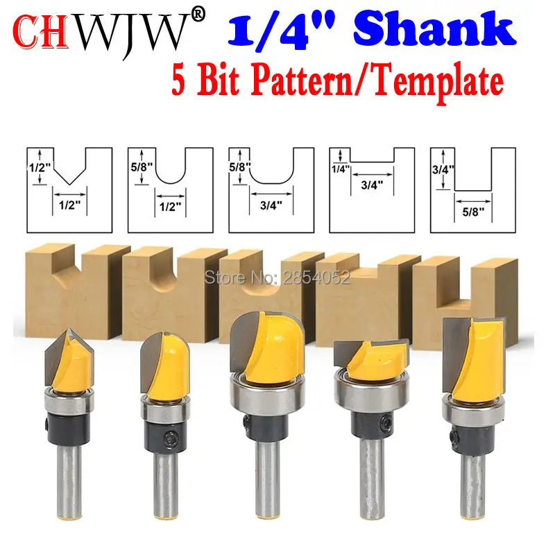 Trim Router Bit Set - 1/4