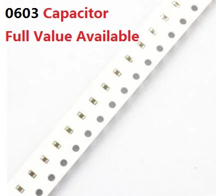 

200PCS 0603 SMD Capacitor 100NF 150NF 220NF 330NF 1/2.2UF 470NF 104/154/224/334/474/105/225/K/M/Z 0.1/0.15/0.22/0.33/0.47UF 50V