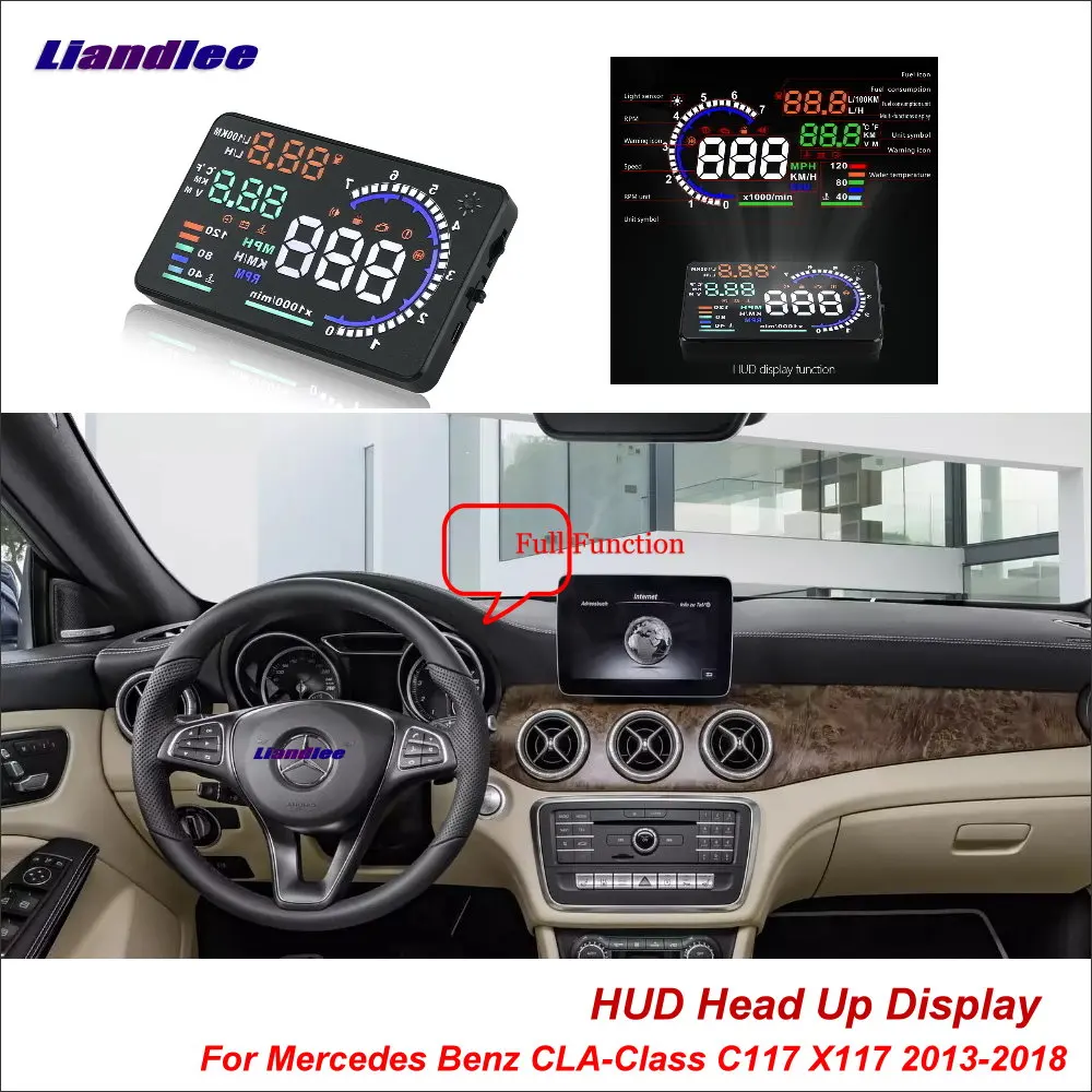 

Liandlee Car Head Up Display HUD For Mercedes Benz CLA-Class C117 X117 2 Dynamic Driving Computer HD Projector Screen Detector