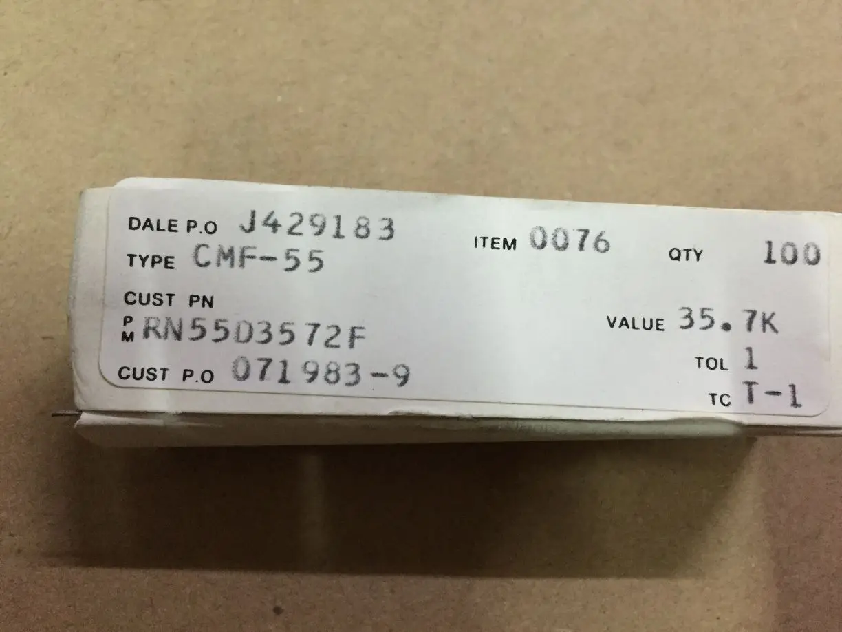 30PCS/lot DALE CMF55 All series 1R-10M 1% HIFI Resistors Precision Metal Film Resistors free shipping - Image 2