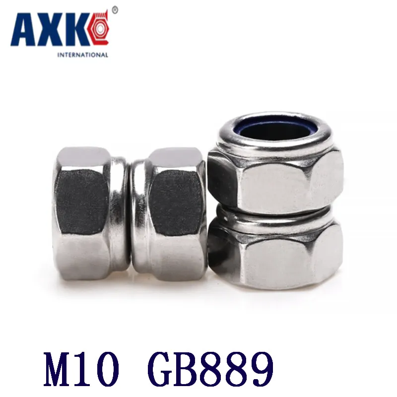 2023 Promotion Decor Wood Furniture Axk 5pcs Special 304 Stainless Steel Nylon Locknuts / Self-locking Nut Locknut M10 Gb889