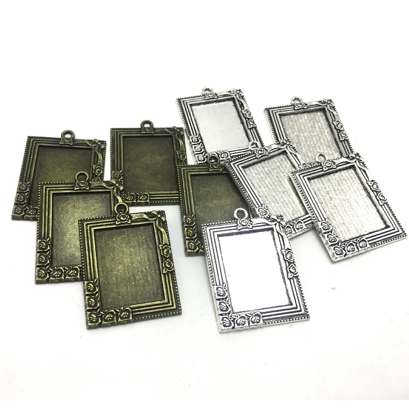 10pcs Retro Antique Bronze MINI Painting Frame Creative Decorative DIY Photo Frame Pendant Home Decoration Parts