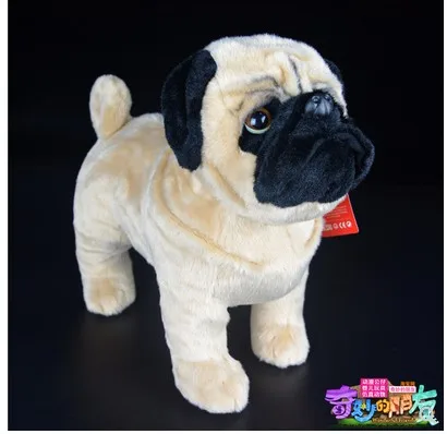 

Free shipping 29cm Simulation Pug Dog Animal Stuff solf Plush Toy Doll for children girlfeind birthday gift