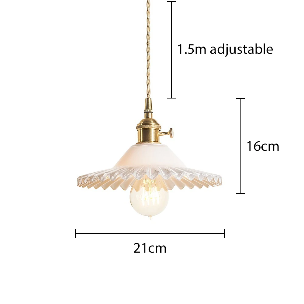 Glass Pendant Light Nordic Pendant Lamp Copper Pendant light brass Creative minimalist  E27 Edison Lampshade For Restaurant