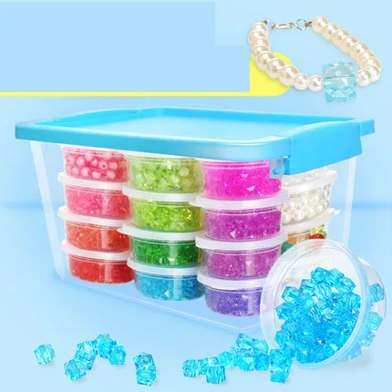 Children's Handmade Beaded Toy Diy Girl Puzzle Amblyopia Training Bracelet Necklace Wearing Beads Making Material Package