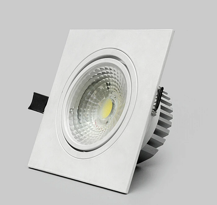 10W Dimmable COB White Square LED Downlight Ceiling LED Lamp, High Power LED COB Square recessed Lamp 85-260V/AC