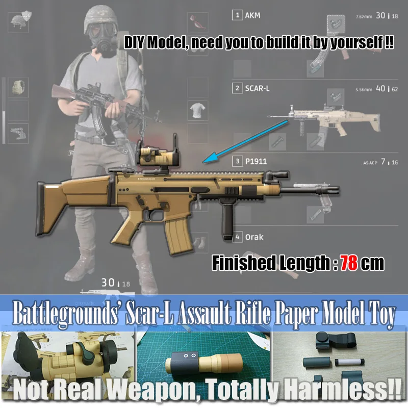 

Бумажная 3d модель штурмовой винтовки в масштабе бойцов FN Scar-L MK16, оружие для косплея, инструменты «сделай сам», модель, игрушка, украшения