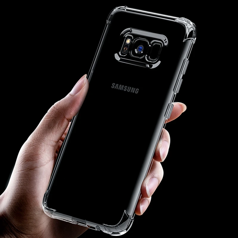 Funda transparente de silicona Tpu suave para Samsung J5 J7 2017 Prime A6 A8 Plus 2018, funda transparente para Galaxy S7 Edge S8 S9 Plus Note 8 9