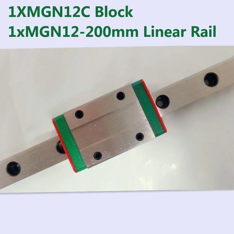 

MR12 12mm linear rail guide MGN12 length 200mm with mini MGN12C linear block carriage miniature linear motion guide way for cnc