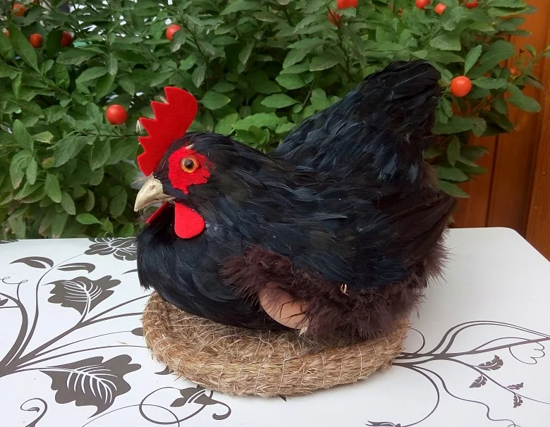 

new simulation black hen model toy foam&furs creative chicken doll gift about 30cm 0741