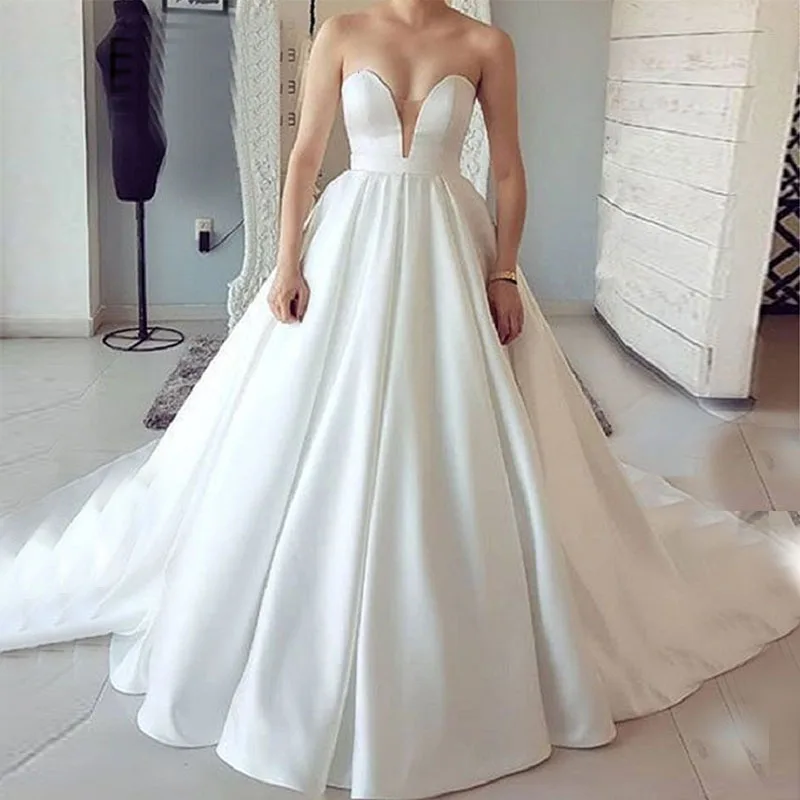 Prinses Baljurk Wit Ivoor Trouwjurk Arabisch Bruid Bridal Dress Gown Chape Trein Casamento Robe de Mariage Custom