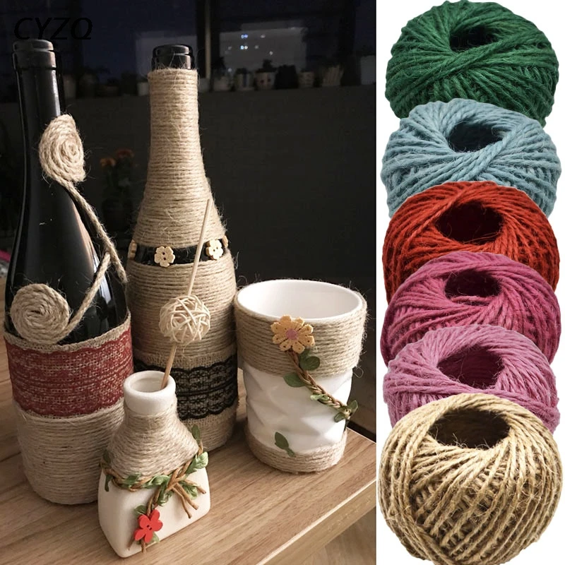 30 Meters Natural Burlap Hessian Jute Twine Cord Hemp Rope Party Wedding Gift Wrapping Cords Thread DIY Scrapbooking Craft Decor