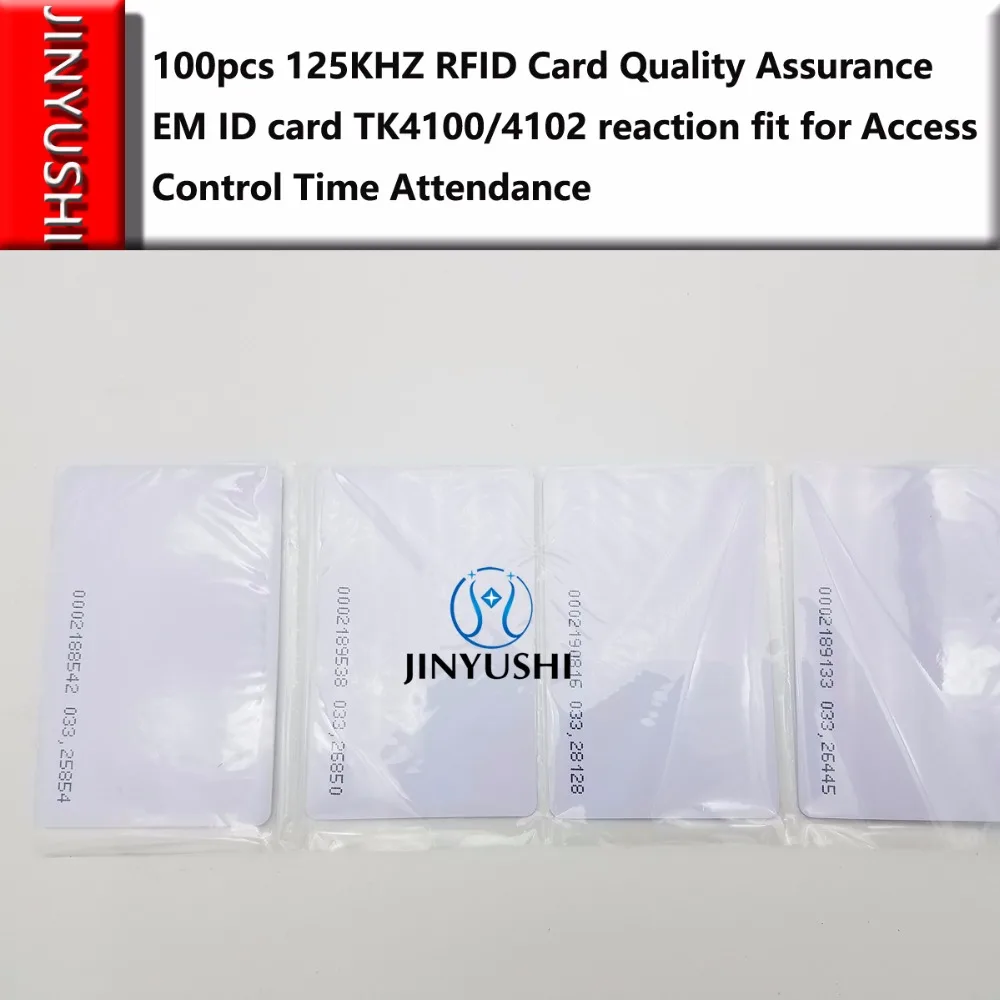 

100pcs/lot Quality Assurance EM ID CARD 4100/4102 reaction ID card 125KHZ RFID Card fit for Access Control Time Attendance