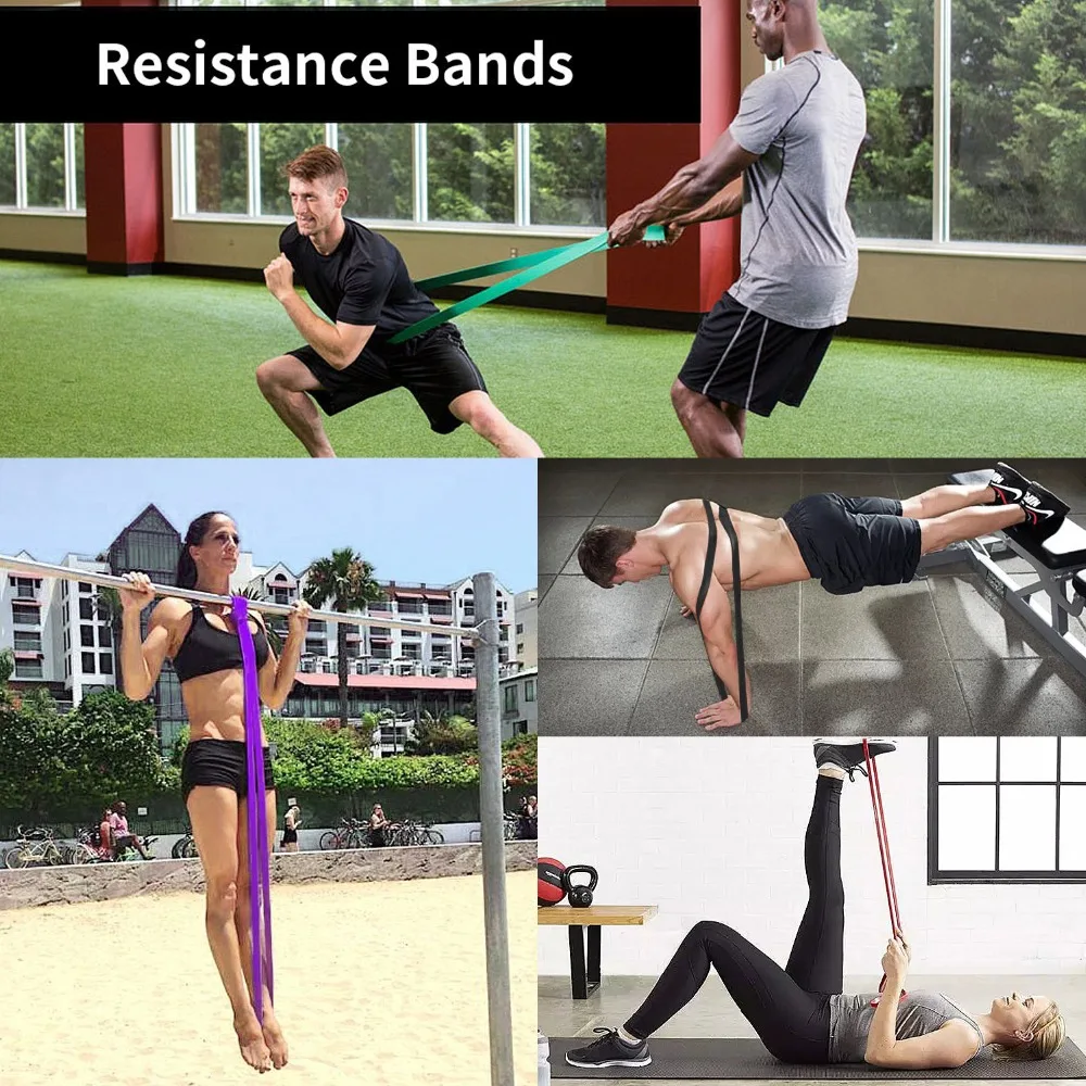 Resistance Bands Gym Home Exercise Elastic Rubber Band for Men Women Yoga Pilates Strength Weight Training Fitness Equipment