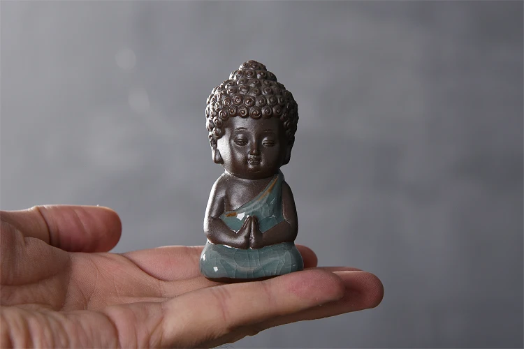 Longquan Ceramic tea prt,Figurine Buddha Statue Tea Pet Oriental Culture Ornaments Succulent Plant Bonsai Garden Decor tea tool