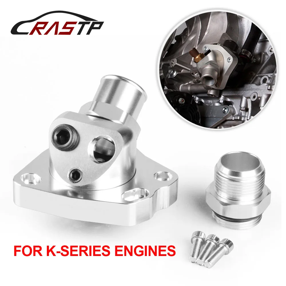 RASTP-Aluminum Silver Cooling Component Swivel Neck Thermostat For K Series K20 K24 Engine Radiator RS-OSA010