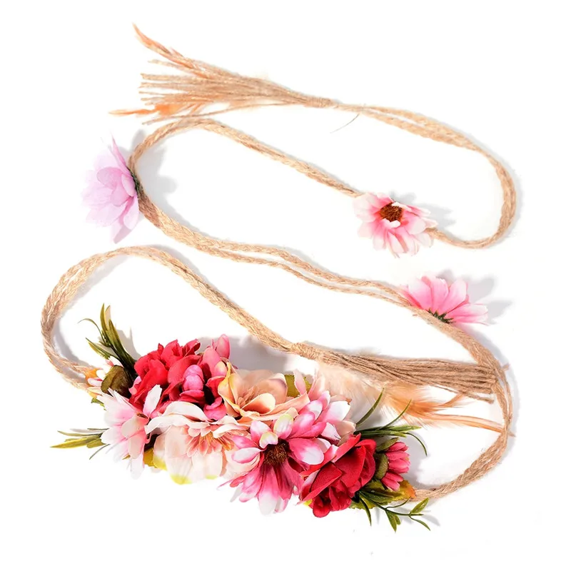 Pinksee Newest Exquisite Elegant 8 Styles Flower Waist Chain for Female Ladies Fine Dress Belt Braid Decoration Trendy Jewelry