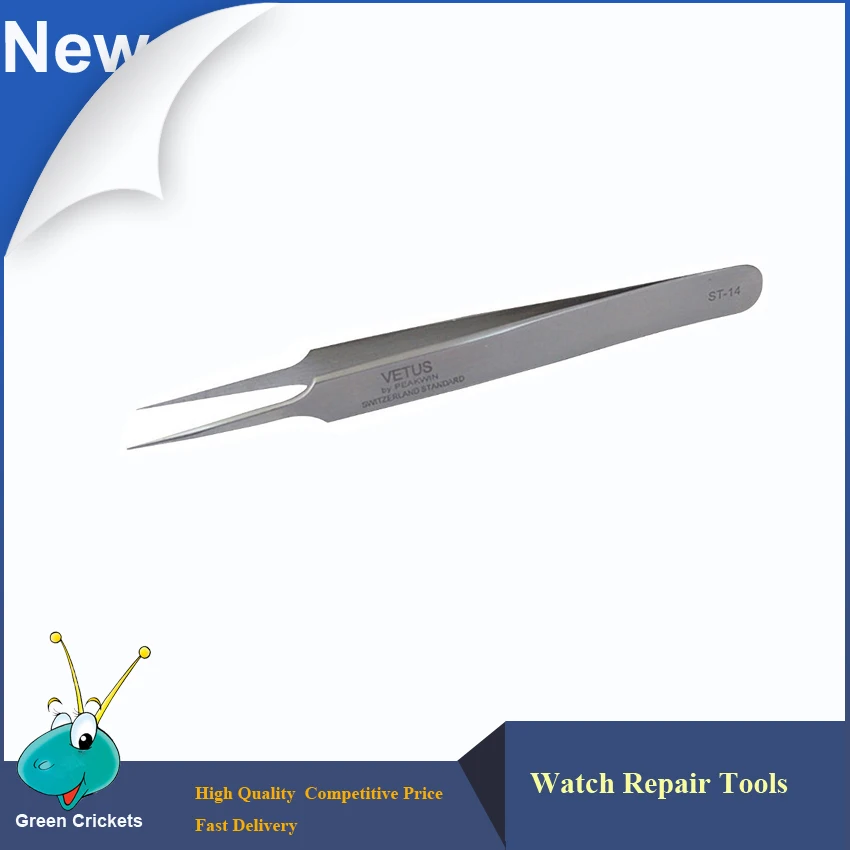 6pcs/set ST-10,ST-11,ST-12,ST-13,ST-14,ST-15 Stainless Steel Repair Tweezers Set, Watch screws picking nonmagnetic tweezers