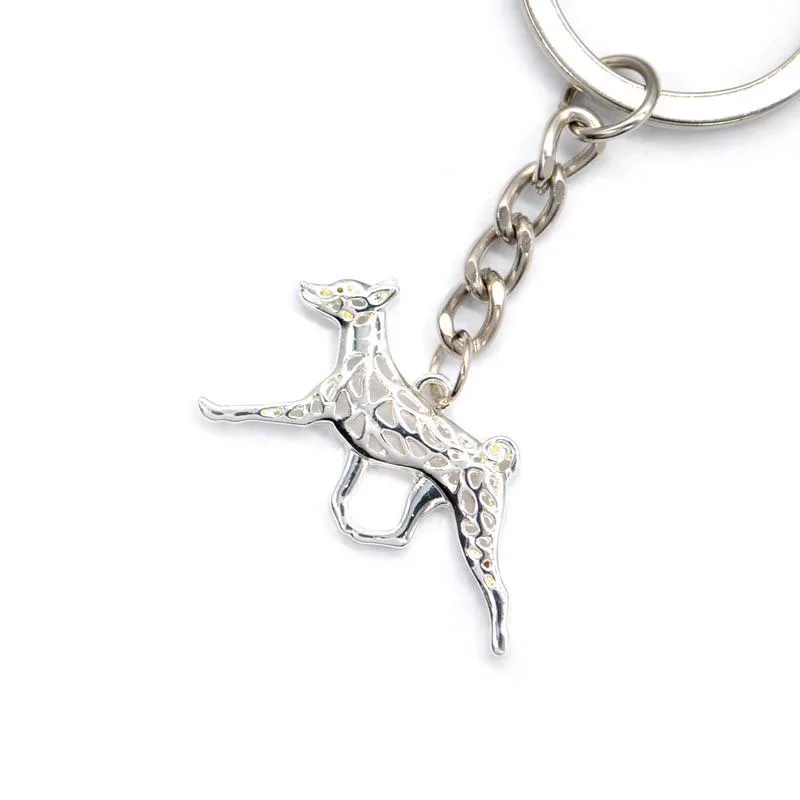 Lovers\' Alloy Pet Dog Key Chains Women\'s Basenji Movement Key Chains