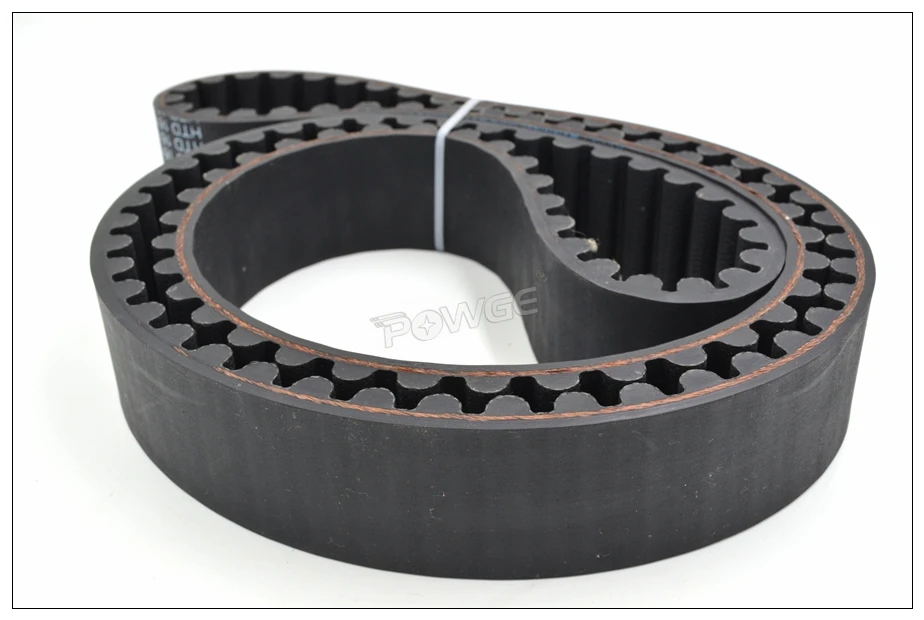 POWGE 728 784 826 868 896 14M Synchronous Belt W=28/30/40/50mm Teeth=52/56/59/62/64 Rubber HTD14M Timing Belt Fit 14M Pulley