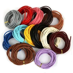 Hot Sale 3mm 13colors 5M Real Leather Rope String Cord Nature/Dark Brown/Black Beading Cords For Necklace DIY Jewelry Findings