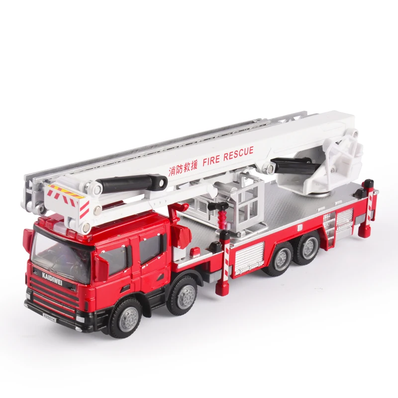 Exquisite 1:50 climbing ladder fire truck alloy model,children\'s educational gift,die-cast special police toy car,free shipping