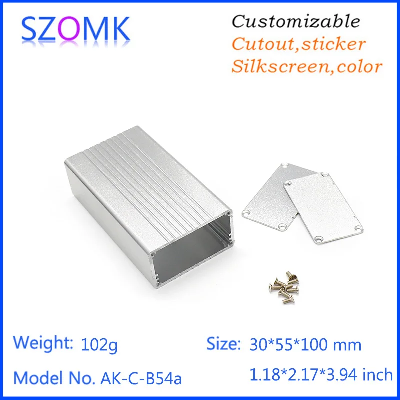 1Piece 30*55*100mm aluminium die casting enclosure box aluminum enclosure for electronic housing extrusion junction box