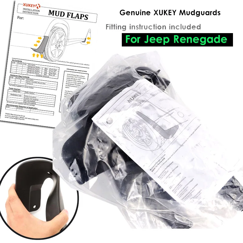 4pcs For Jeep Renegade BU 2014 - 2021 Set Molded Mud Flaps Splash Guards Mudguards 2015 2016 2017 2018 2019 2020 Front Rear