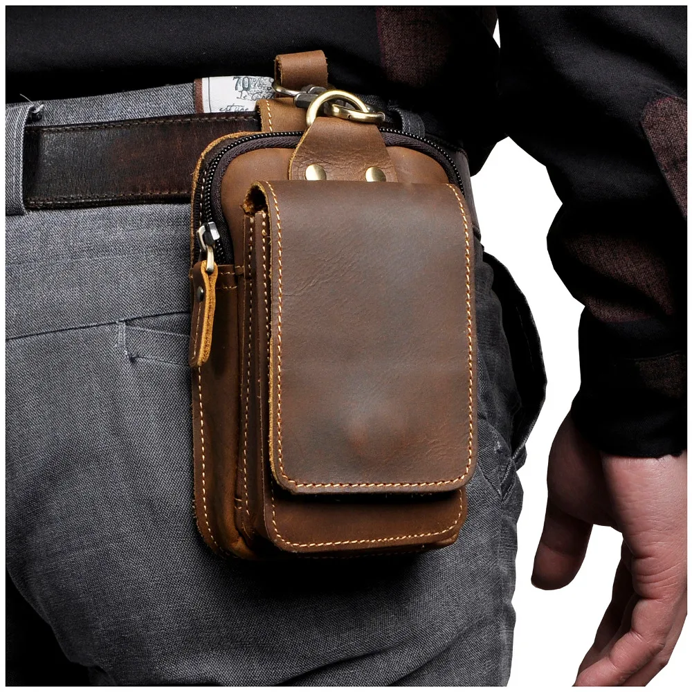 Fashion Quality Leather Small Summer Pouch Hook Design Waist Pack Bag Cigarette Case 6\
