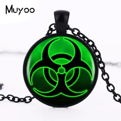 Biohazard Logo Pendant Necklace Charm Vintage Round Black Chain Pendant Necklace Women Jewelry Men Dress Accessories HZ1