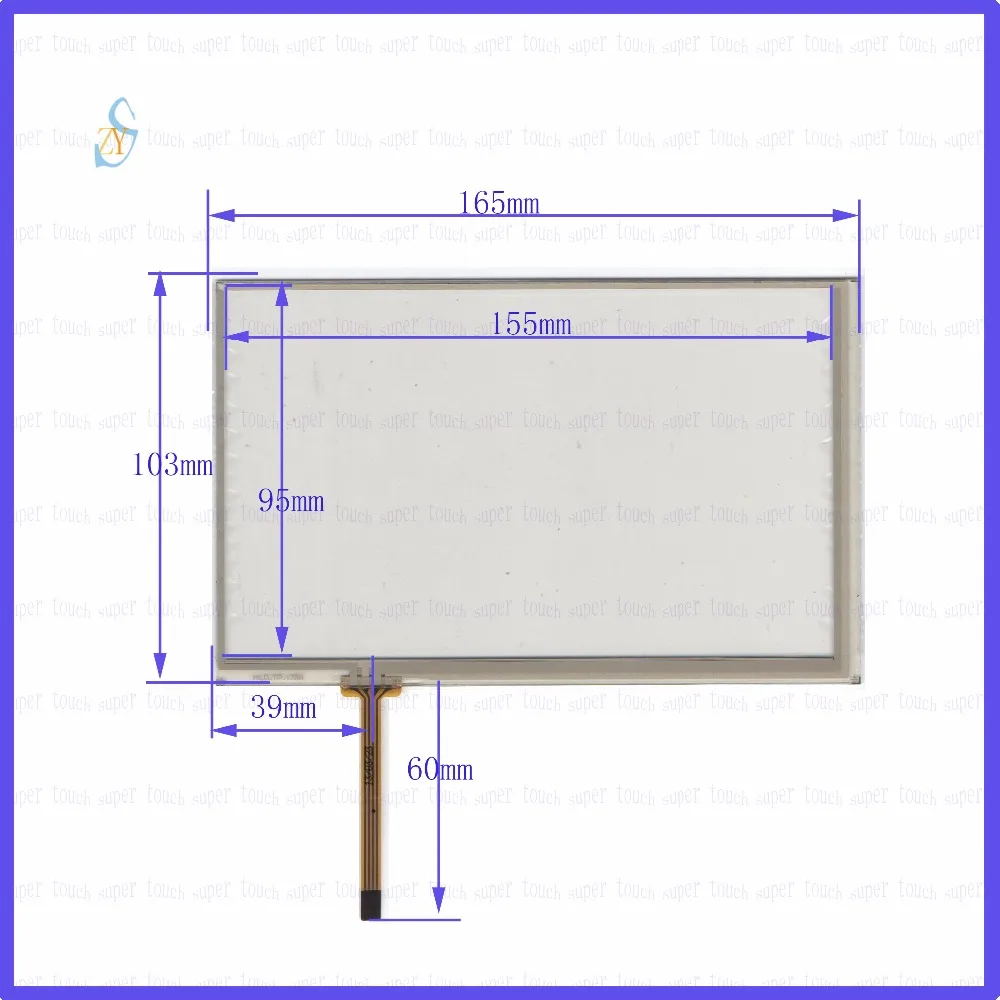 

ZhiYuSun HLD-TP-1760 7inch 4-wire resistive touch panel for Car DVD, 165*103 GPS Navigator screen glass this is compatible