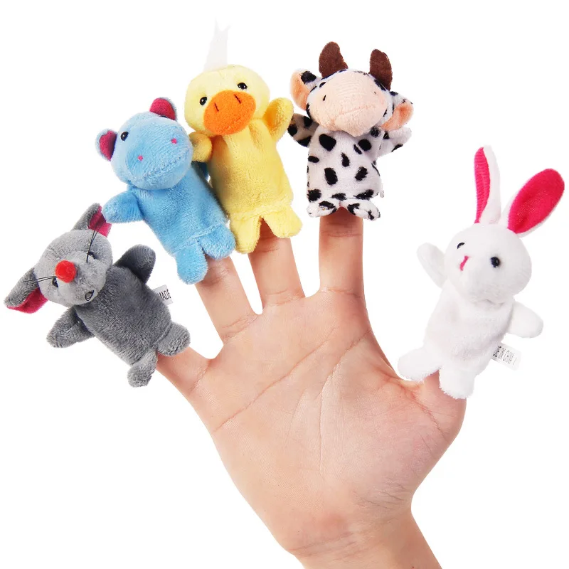 10 Pieces Finger Puppets Doll Kids Finger Plush Toy Puppet Tell Story Props Model Children Gift