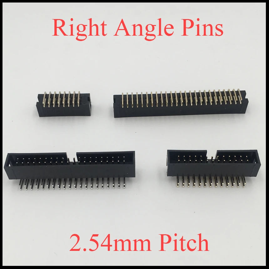 DC3 30P 34P 40P 50P 30 34 40 50 Pins 2.54mm Pitch Right Angle Double Row Space Connector IDC ISP JTAG Male Header Socket Box