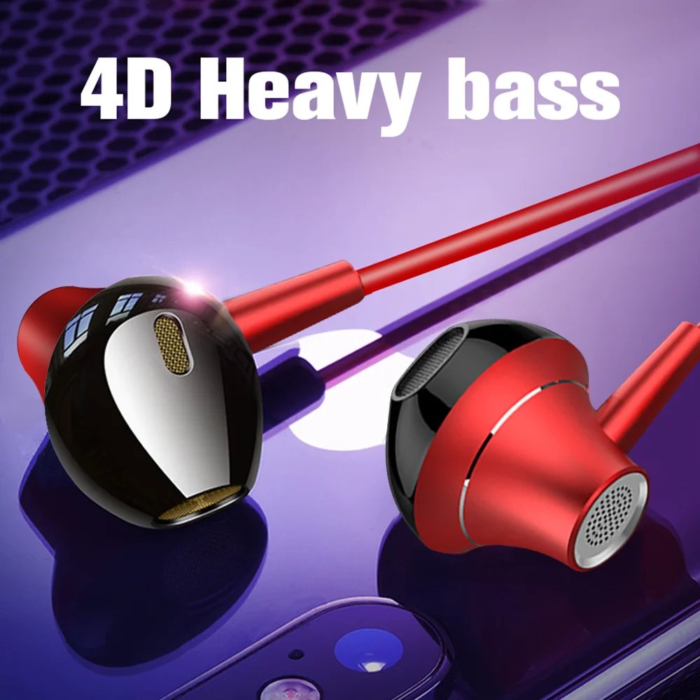 EARDECO 3.5mm Wired Headphones Noise Canceling Wired Earphone In Ear Headphones with Microphone Bass Sport Earphone Earbuds