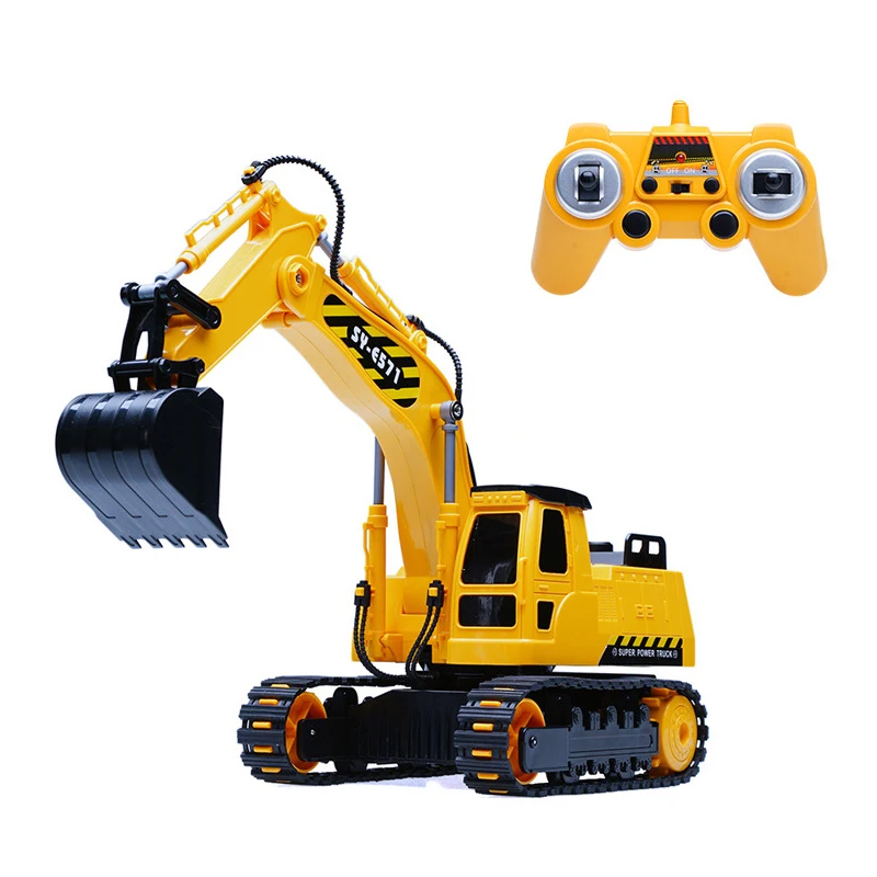 Simulated RC Excavator Engineering Car Model Toy Children Gift Electric Digger Children Beach Toy